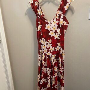 NWOT Royal Hawaiian midi flowered cotton dress, L